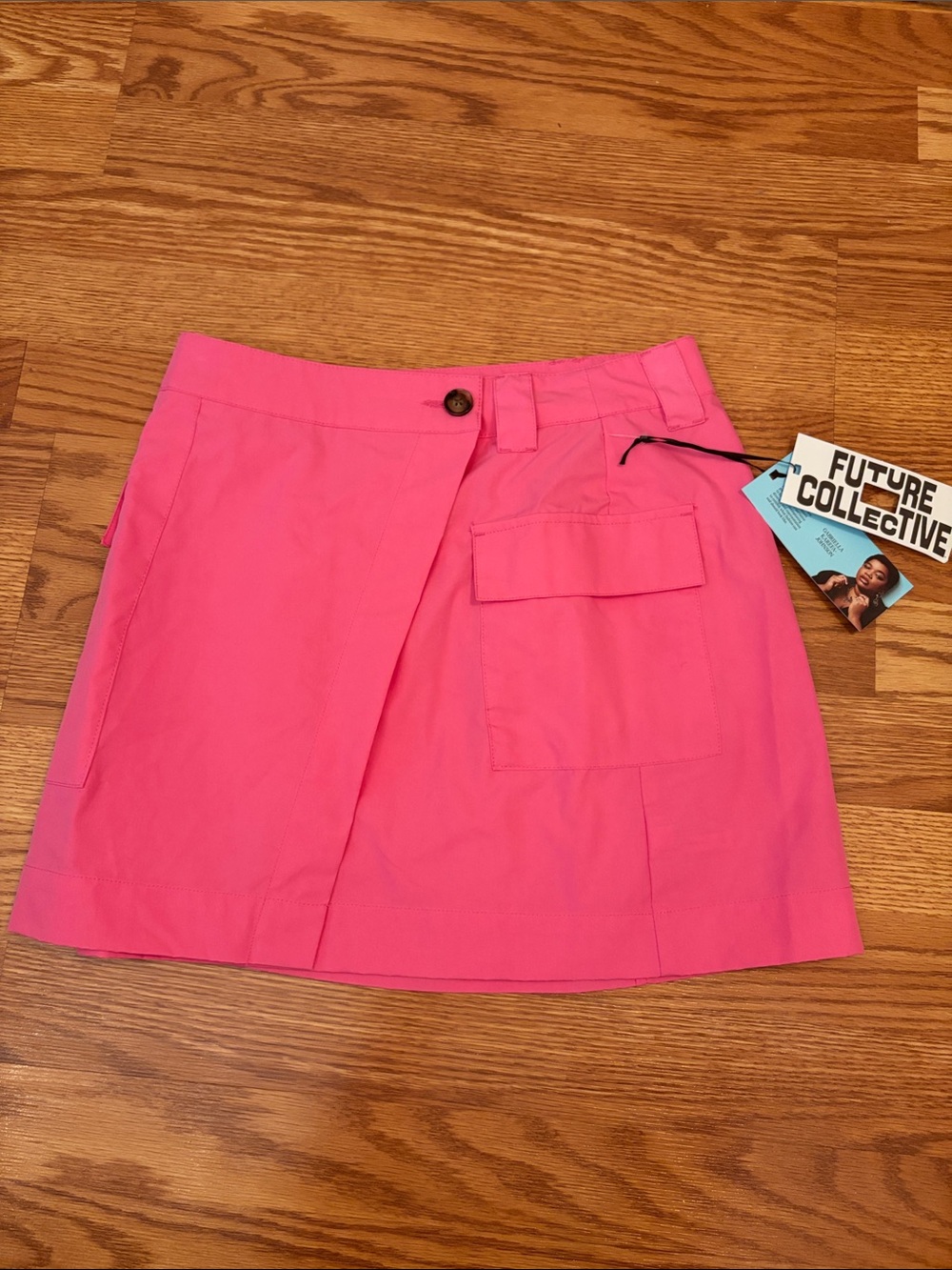 Future Collective Pink Mini Skirt with Utility Pocket